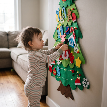 Decorate Your Own Felt Christmas Tree with Lights