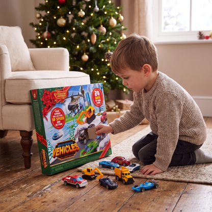 Die Cast Car Advent Calendar with 24 Vehicles