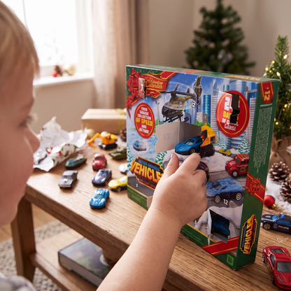 Die Cast Car Advent Calendar with 24 Vehicles