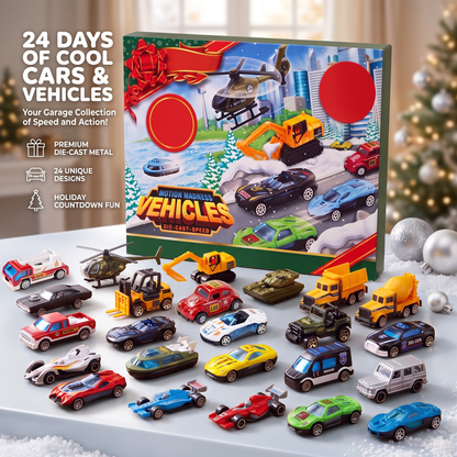 Die Cast Car Advent Calendar with 24 Vehicles