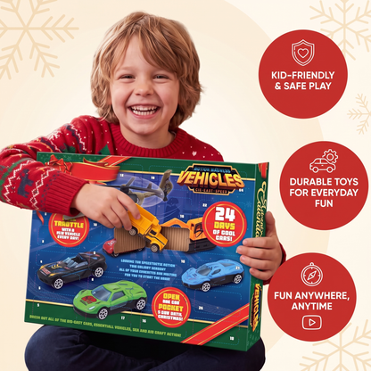 Die Cast Car Advent Calendar with 24 Vehicles