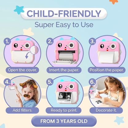 Instant Print Camera for Photos and Creative Fun