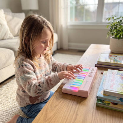 Kids Portable Musical Keyboard with Rainbow Lights