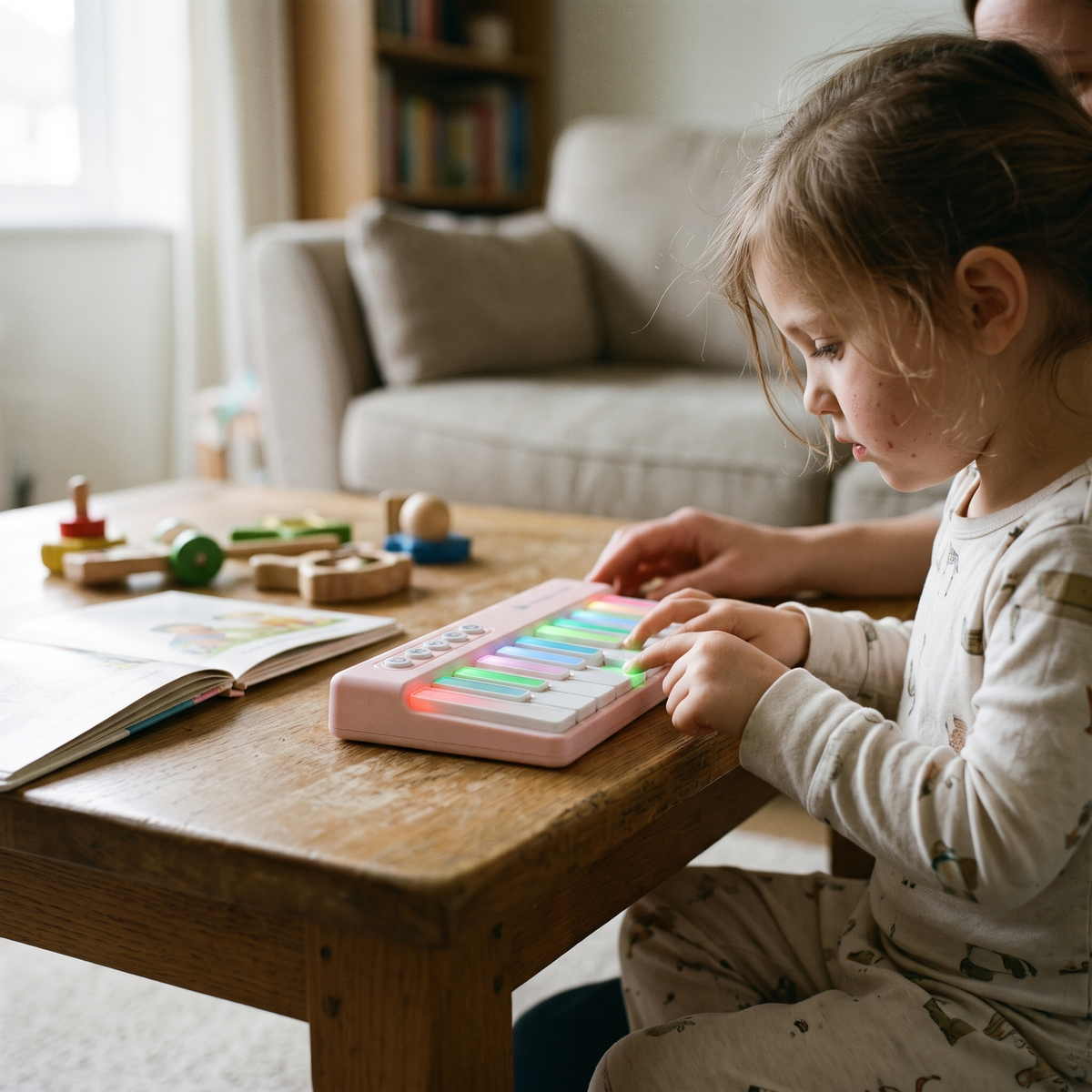 Kids Portable Musical Keyboard with Rainbow Lights