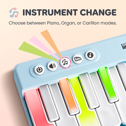 Kids Portable Musical Keyboard with Rainbow Lights