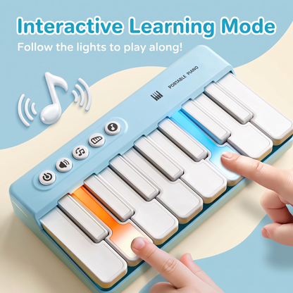 Kids Portable Musical Keyboard with Rainbow Lights