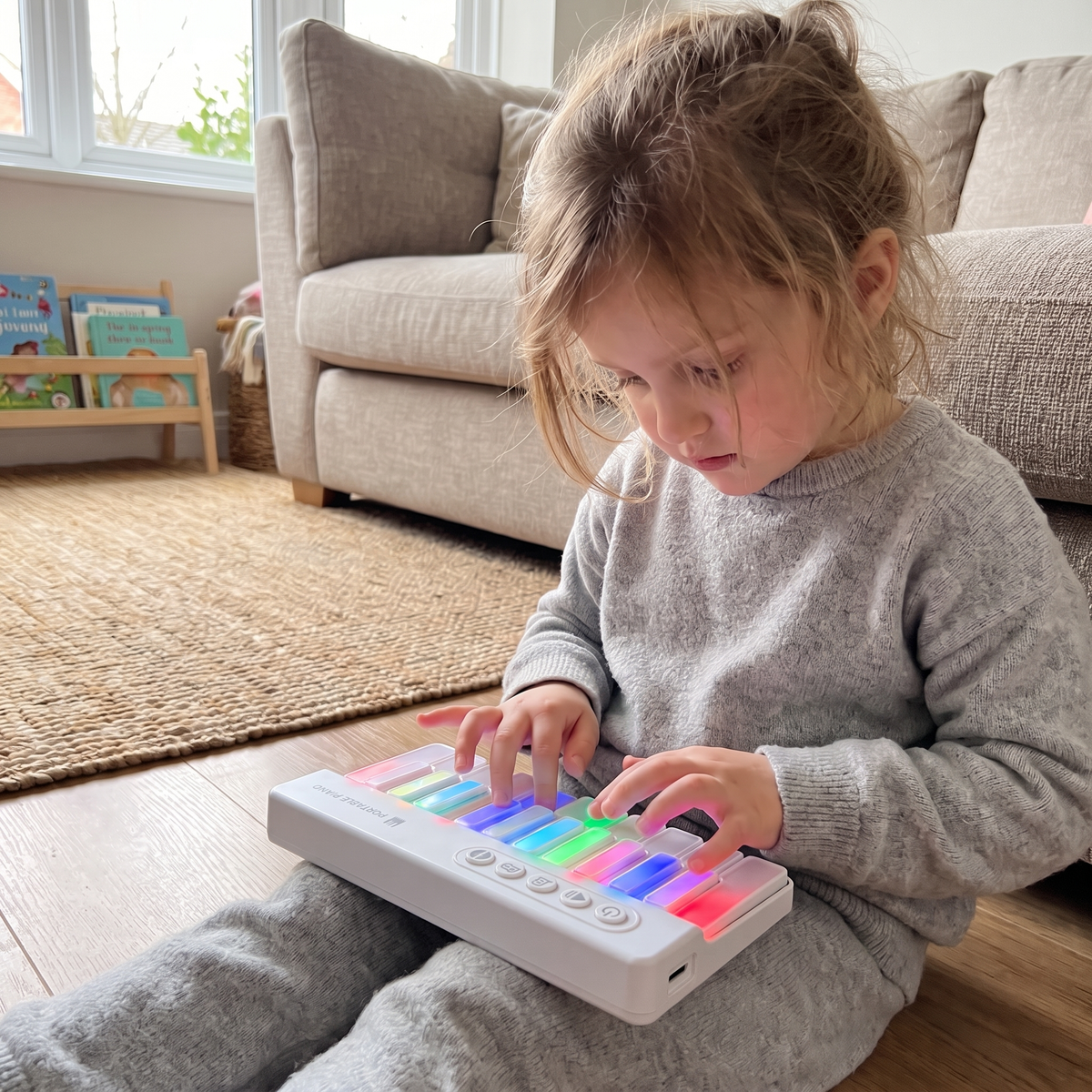 Kids Portable Musical Keyboard with Rainbow Lights