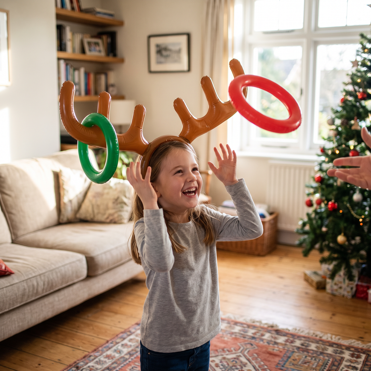 Reindeer Ring Toss Game Set for Family Christmas Fun