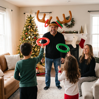Reindeer Ring Toss Game Set for Family Christmas Fun