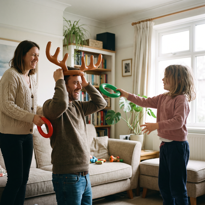 Reindeer Ring Toss Game Set for Family Christmas Fun