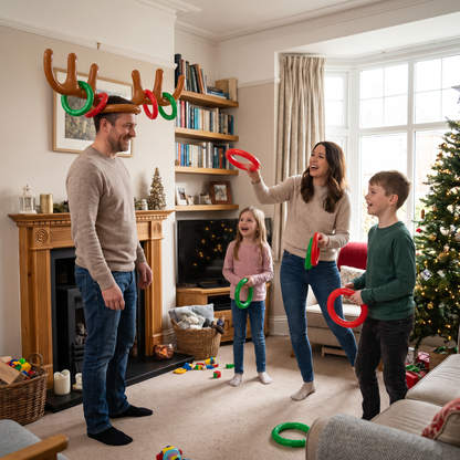Reindeer Ring Toss Game Set for Family Christmas Fun
