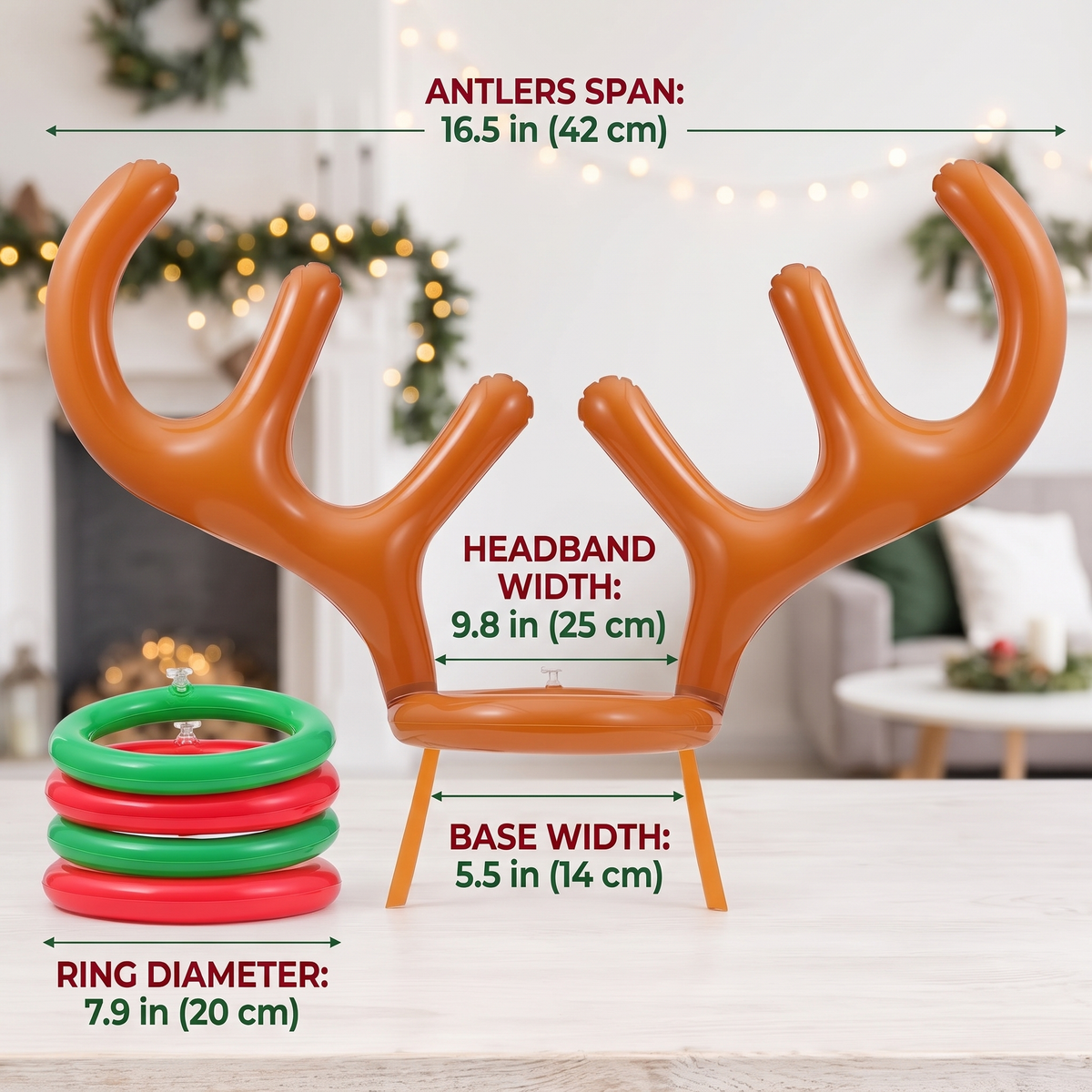 Reindeer Ring Toss Game Set for Family Christmas Fun