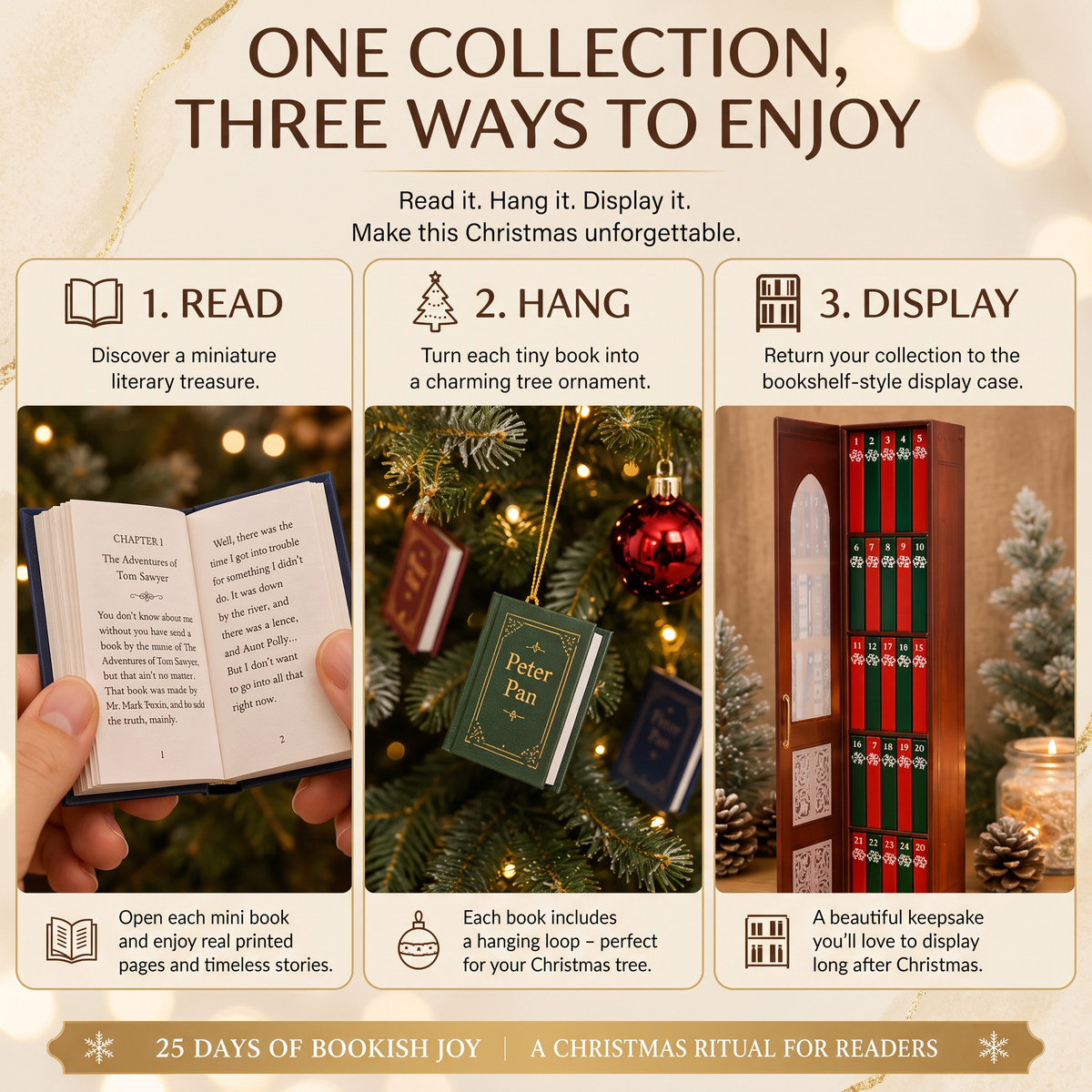 Miniature Book Advent Calendar with 25 Literary Classics