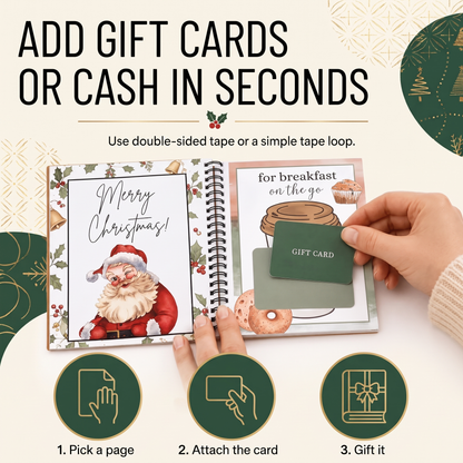 Christmas Gift Card Booklet for Cards and Money