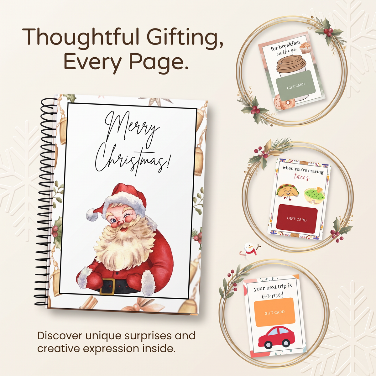 Christmas Gift Card Booklet for Cards and Money
