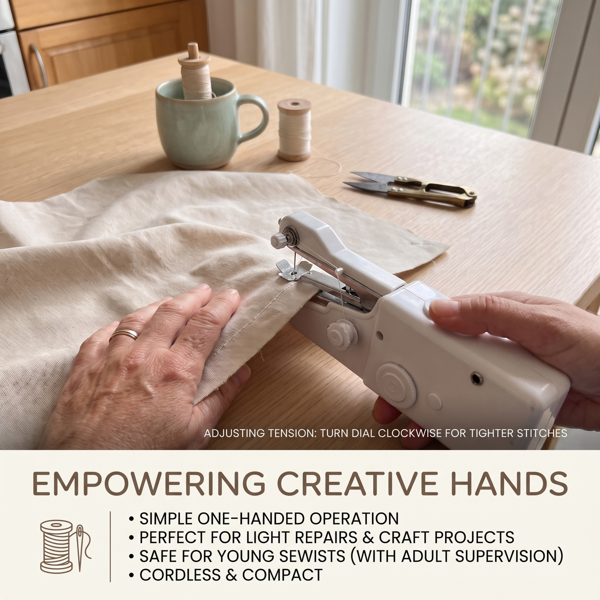 Handheld Mini Sewing Machine for Quick Clothing Repairs