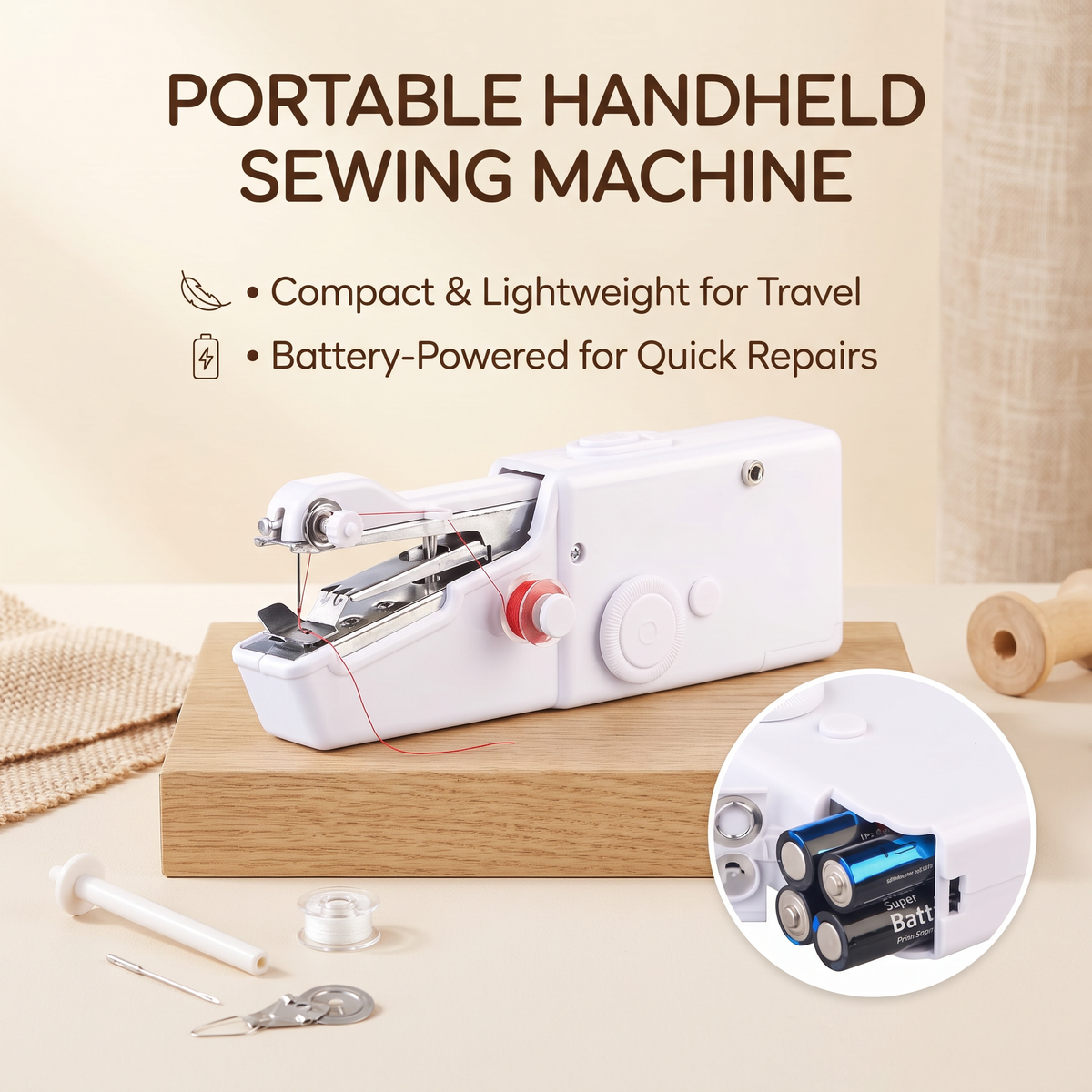 Handheld Mini Sewing Machine for Quick Clothing Repairs