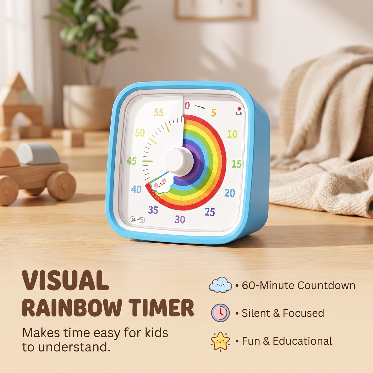 Rainbow Visual Timer for Children and Daily Tasks