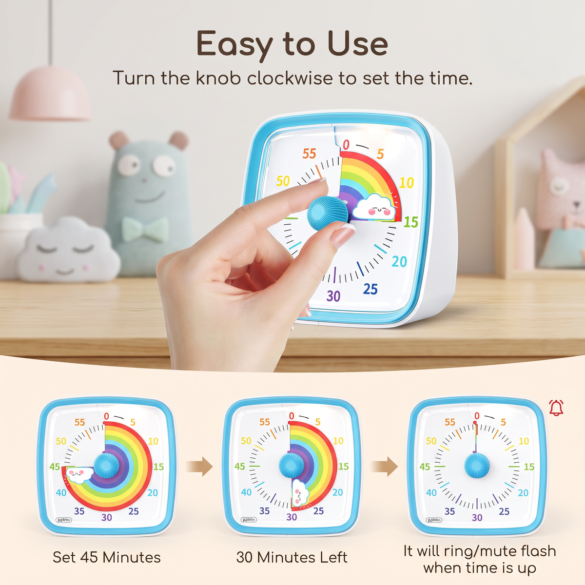 Rainbow Visual Timer for Children and Daily Tasks